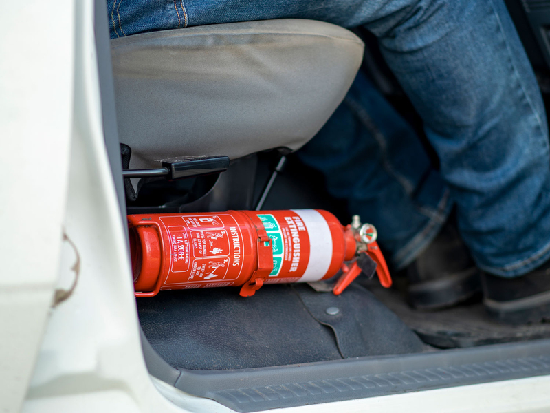 Fire Extinguisher Seat Mount to suit Toyota LandCruiser LC76 & 79 Dual Cab [Option: LHS Passenger AU]