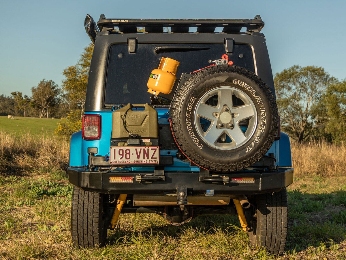 Out-Back Gas Bottle Mount [Option: Inc. Out-Back Spare Tyre Mount]