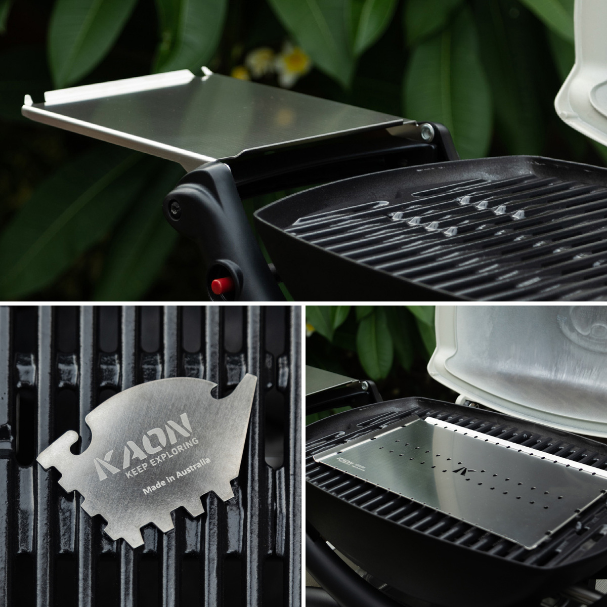 Mesas laterales de acero inoxidable para adaptarse a Weber Baby Q + bandeja de convección y herramienta - Imagen 17 de 26