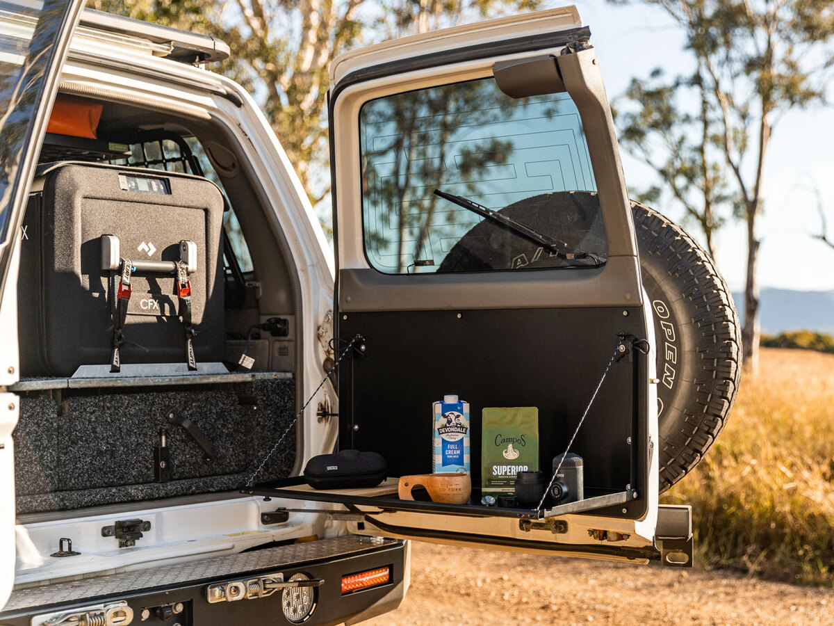 Rear Door Drop Down Table & Door Cards to suit Nissan Patrol Y61 GU 