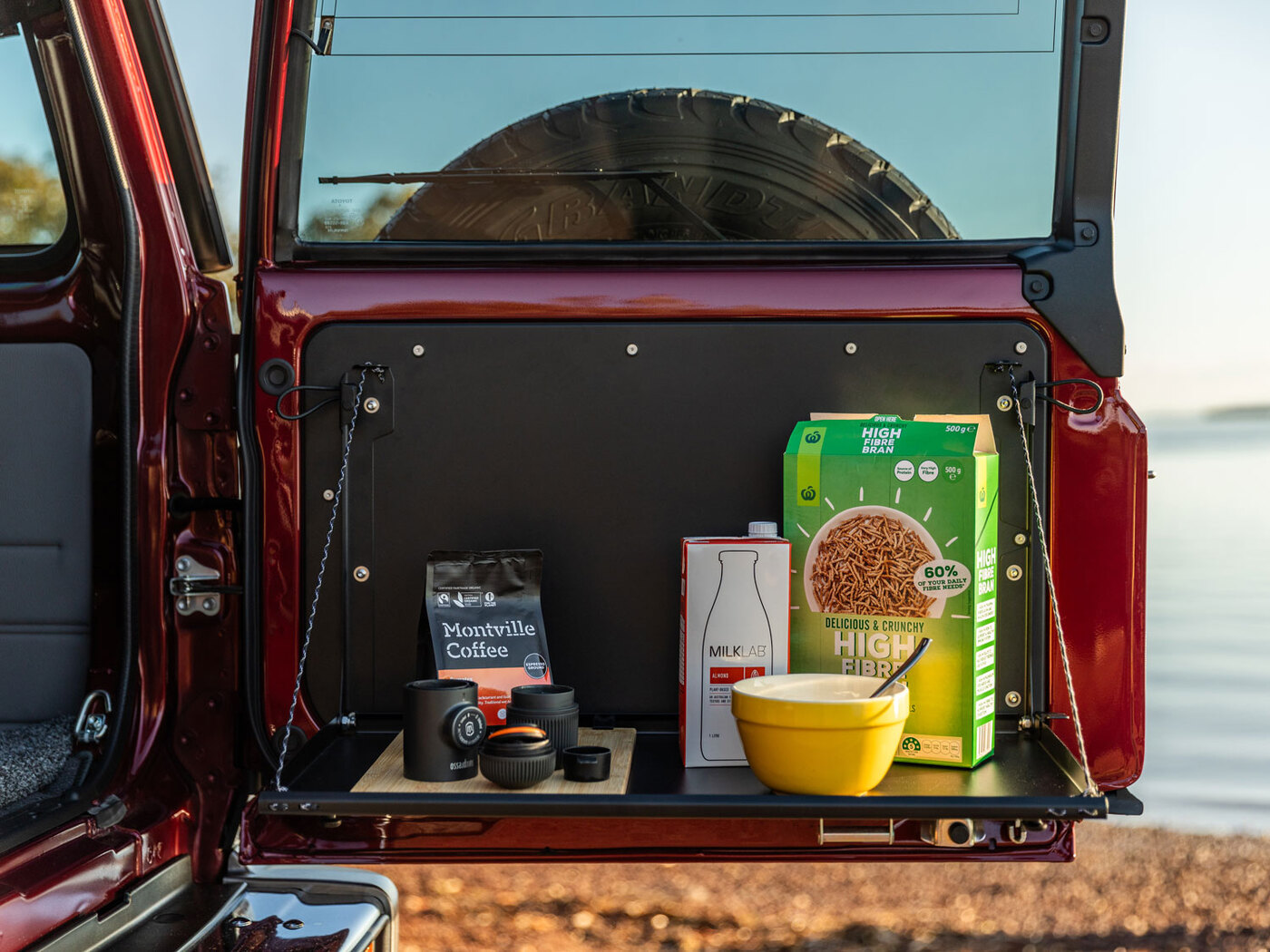 Rear Door Drop Down Table & Door Cards to suit Toyota LandCruiser 70 Wagon & Troopcarrier