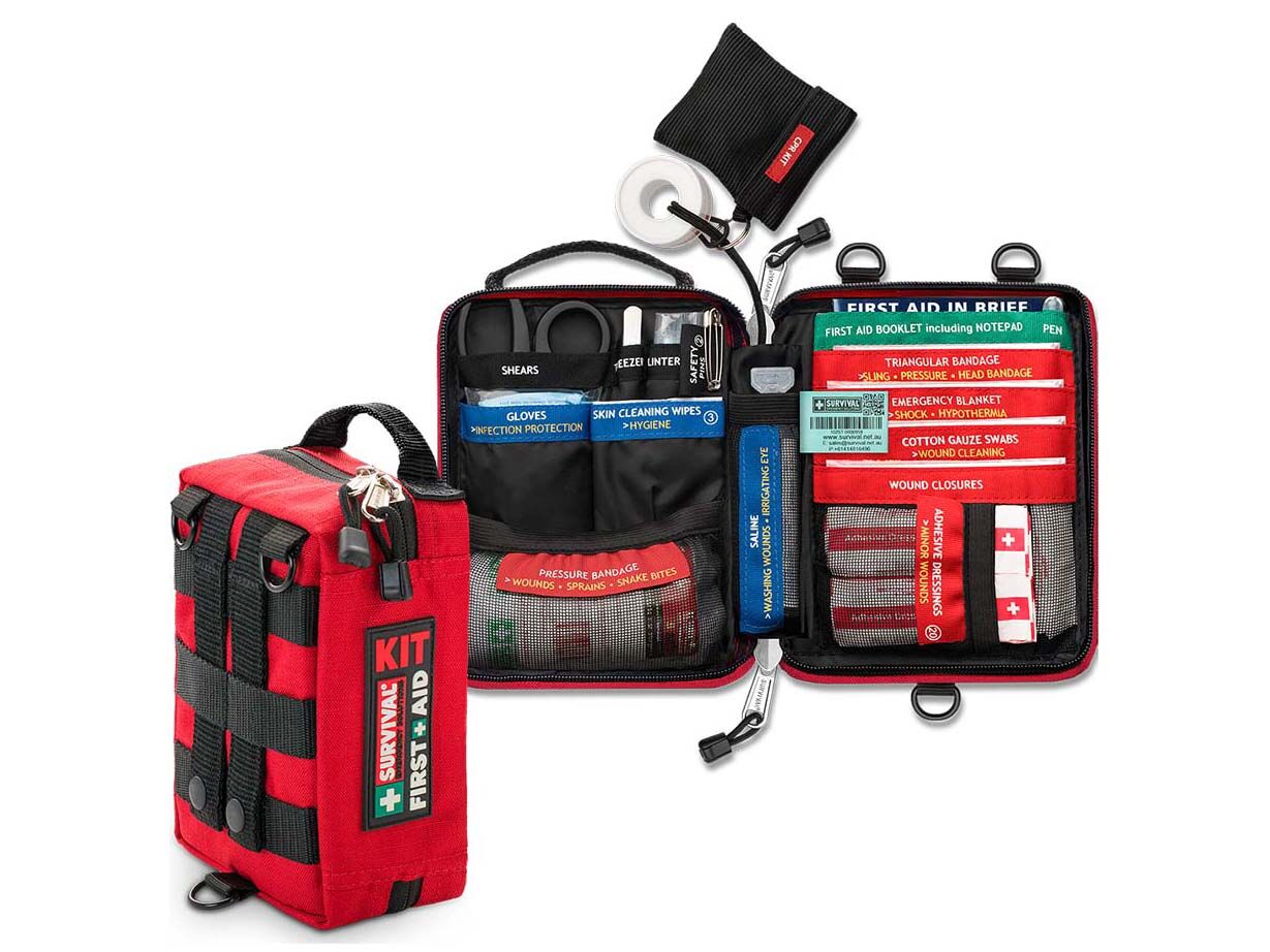 SURVIVAL Handy First Aid KIT & Panel Bundle for Molle Mesh