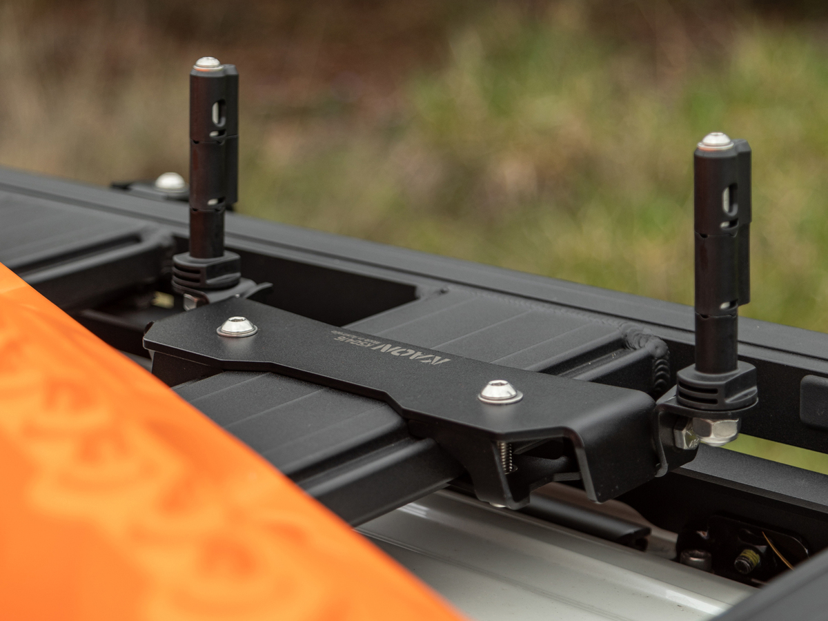 Stealth Folding Maxtrax Mounts to suit ARB BASE Rack [Type: East-West] [Option: No Pins]