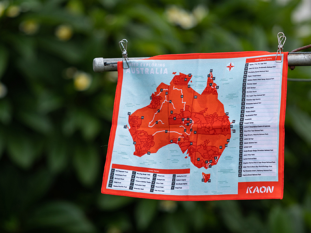 KAON Microfibre Cloth 4x4 Touring Map of Australia