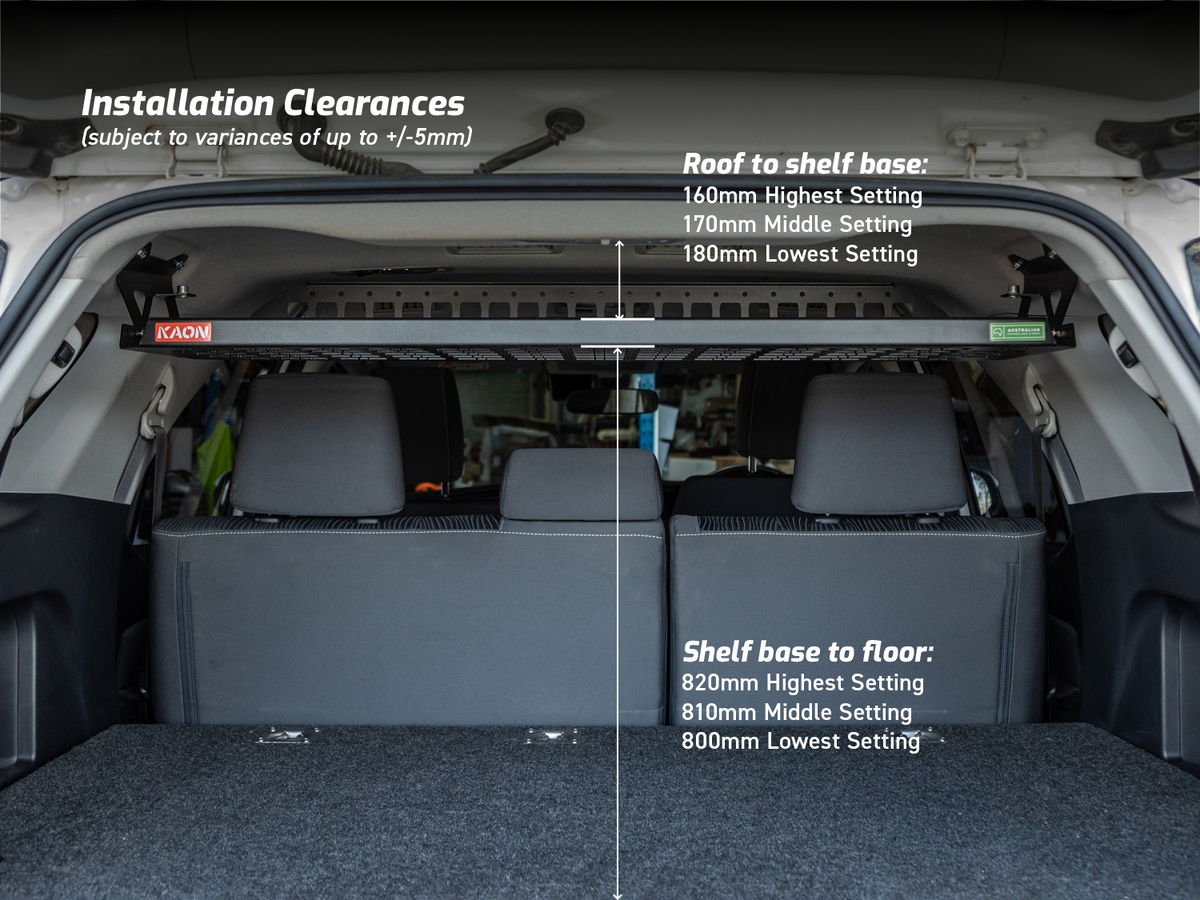 Standalone Rear Roof Shelf to suit Toyota Fortuner