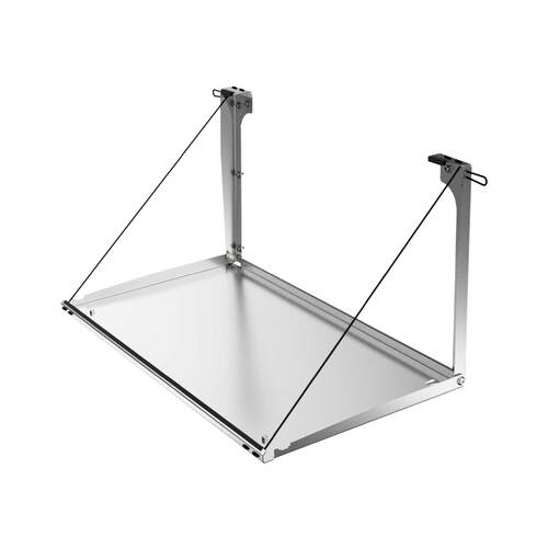Compact Rear Door Drop Down Table to suit Toyota Prado 150 / Lexus GX 460 [Natural Stainless]